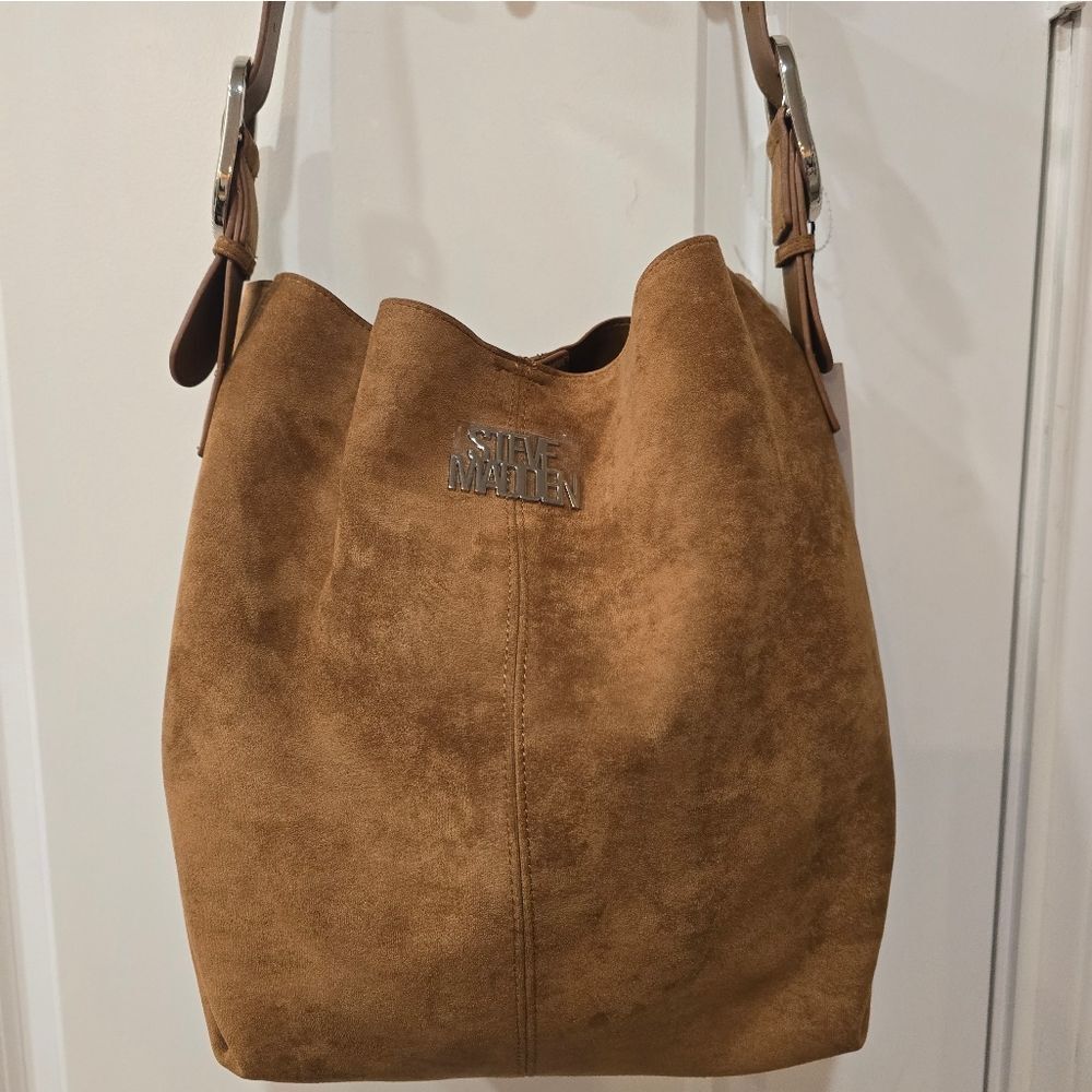 Steve Madden BFlorrence Suede Hobo Bag- Tan - Picture 3 of 11